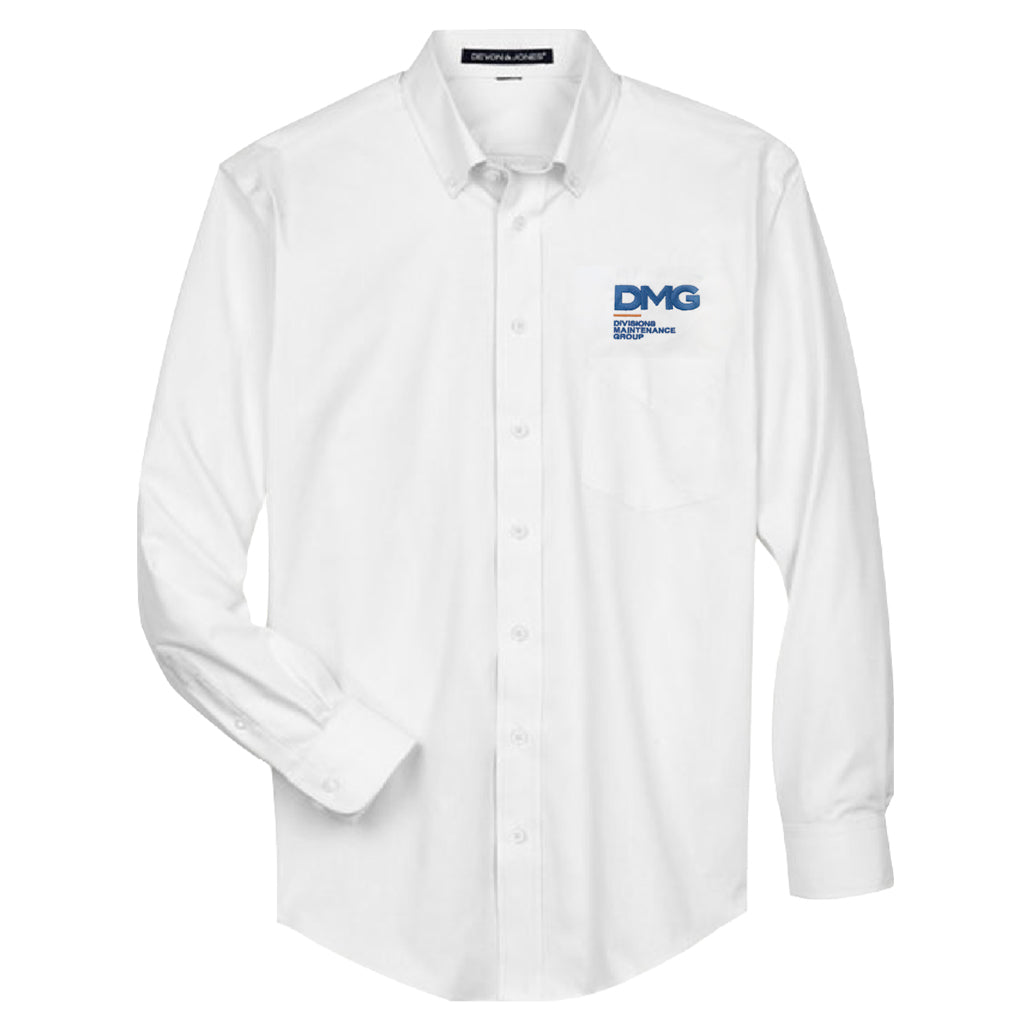 Men's Devon & Jones Solid Oxford Shirt - White